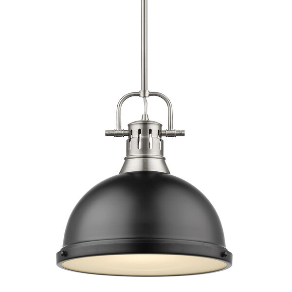 Duncan Pewter and Black 14-Inch One-Light Pendant, image 1